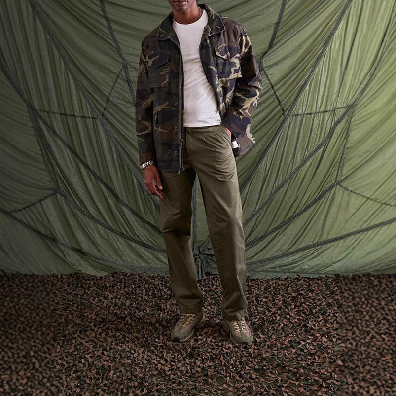 Herren praktische Utility-Jacke mit mehreren Taschen Heidi-Mode