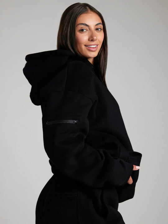 Damen entspannender Hoodie mit integrierter Schlafaugenmaske Heidi-Mode