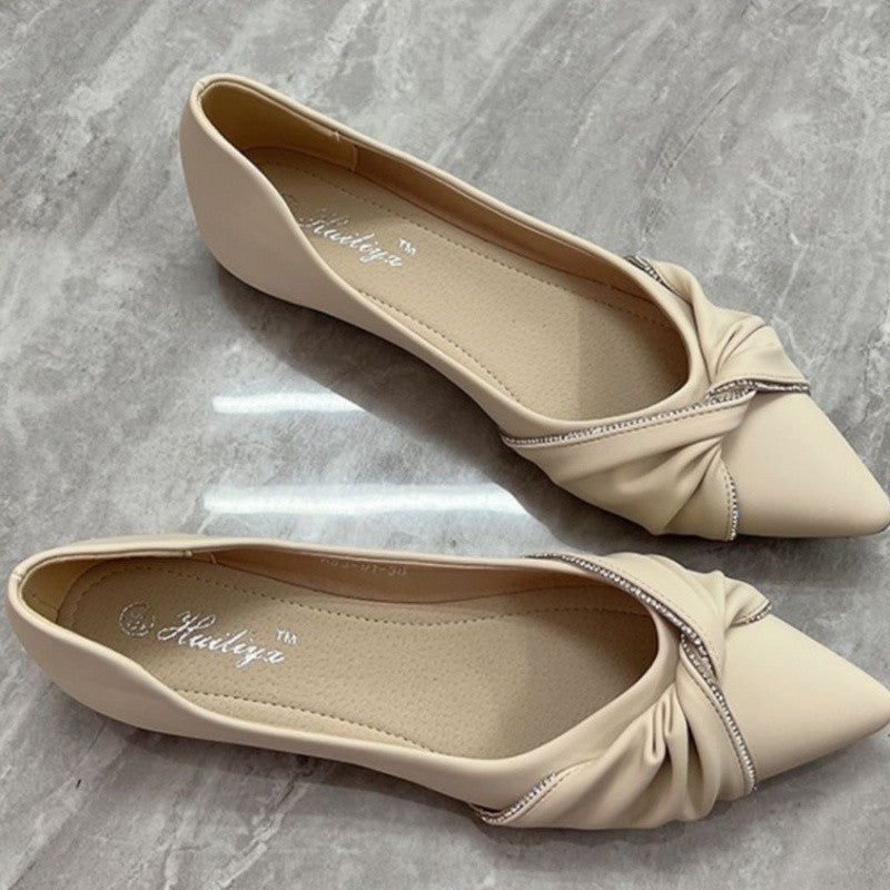 Damen Elegante Ballerinas mit dekorativem Knoten und gepolsterter Innensohle Heidi-Mode