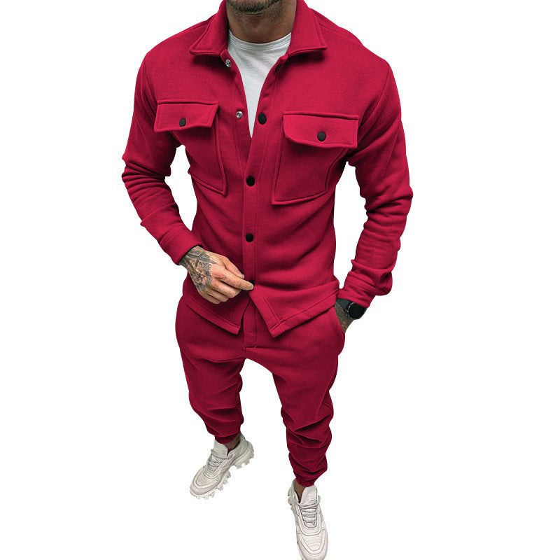 Herren Sportliches Freizeit-Set im lässigen Casual-Look mit funktionalen Taschen Heidi-Mode