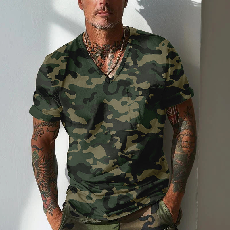 Herren Camouflage T-Shirt Heidi-Mode