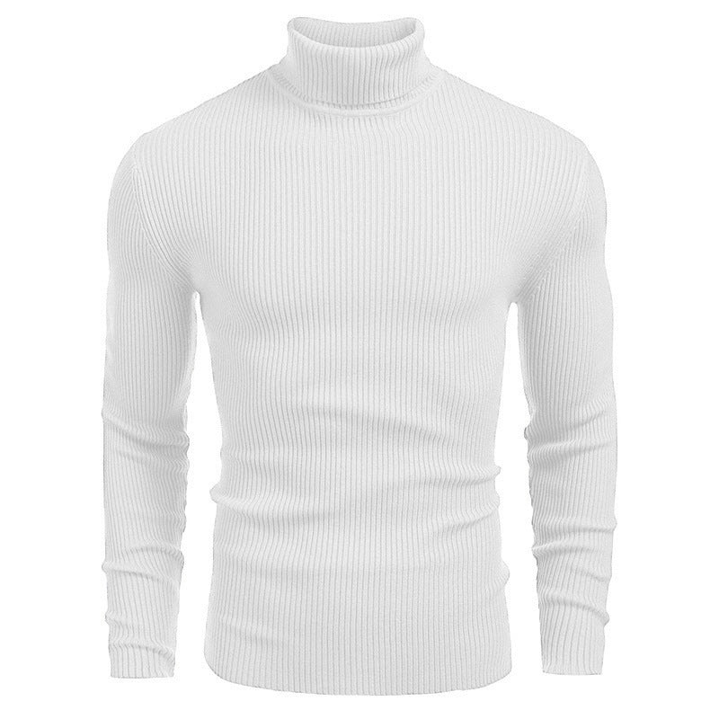 Herren Rollkragenpullover aus feinem Rippstrickmaterial Heidi-Mode