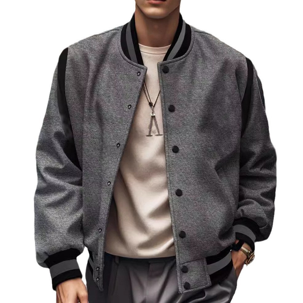 Herren Sportliche Bomberjacke mit kontrastierenden Ärmeln und hochqualitativen Knöpfen Heidi-Mode