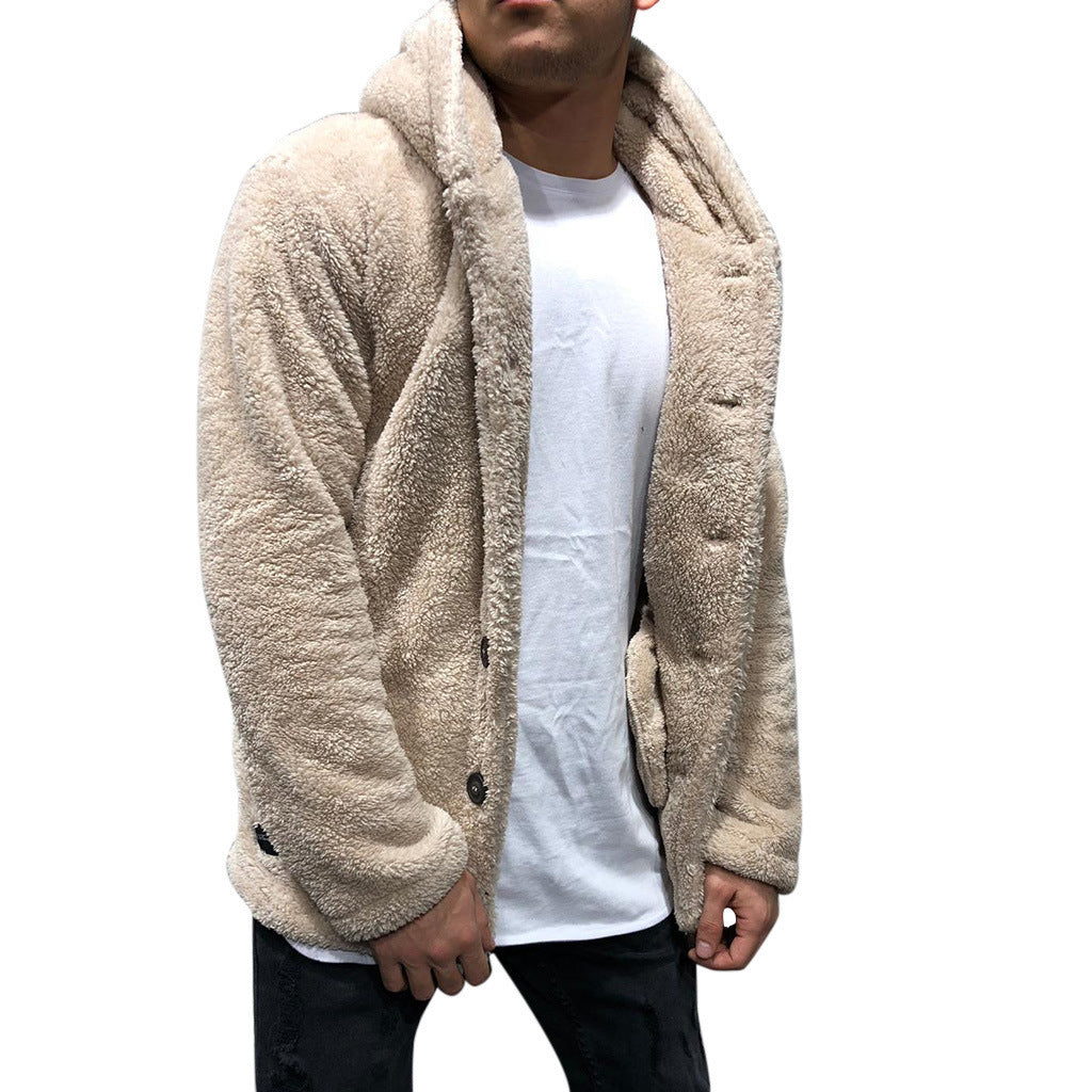 Herren Kuschelige Teddyjacke mit breitem Revers und praktischen Taschen Heidi-Mode