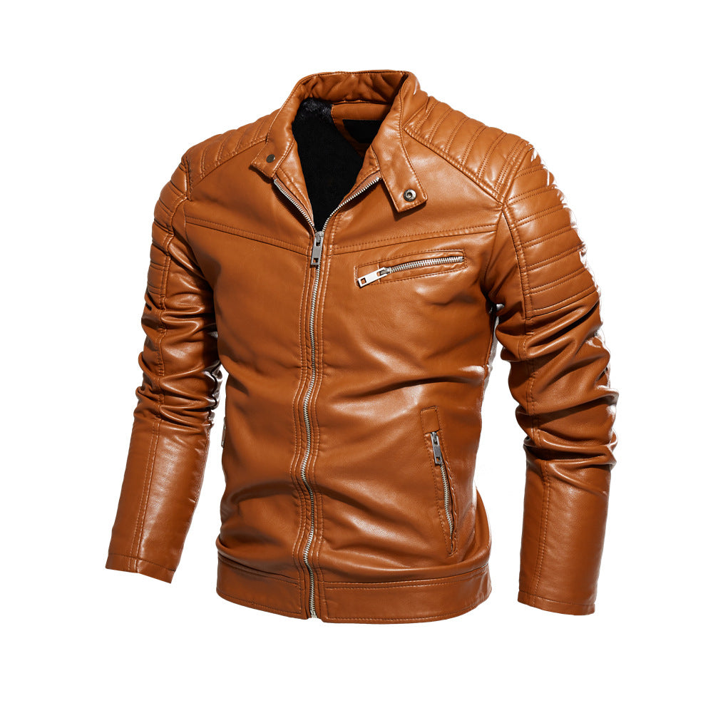 Herren Kunstlederjacke im stylishen Design mit robusten Details Heidi-Mode