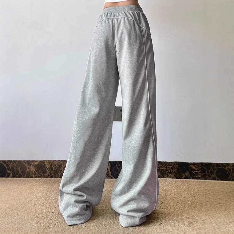 Damen Lässige Jogginghose mit weitem Schnitt und elastischem Bund Heidi-Mode