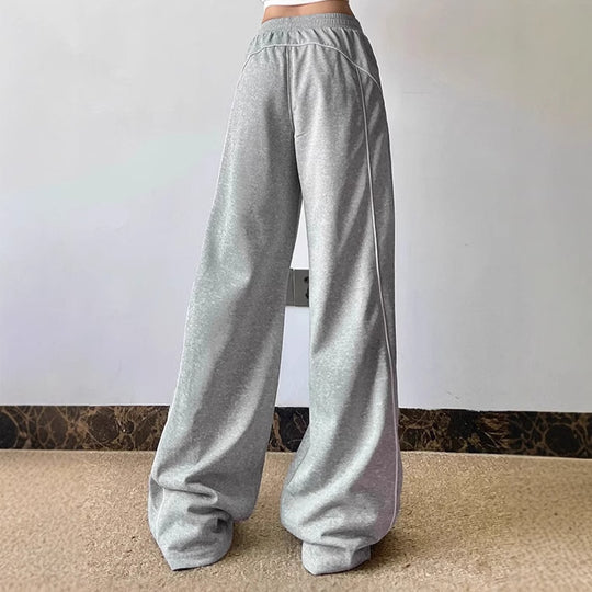 Damen Lässige Jogginghose mit weitem Schnitt und elastischem Bund Heidi-Mode