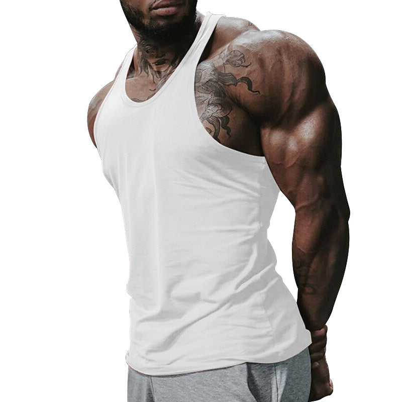 Herren atmungsaktives Fitness Tanktop mit Racerback-Design und körperbetontem Schnitt Heidi-Mode