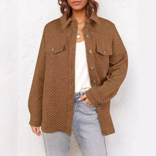 Damen lässige Steppjacke mit aufgesetzten Taschen Heidi-Mode
