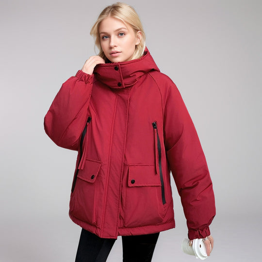 Damen sportliche Übergangsjacke mit vielfältigen Taschen und verstellbarem Kragen Heidi-Mode