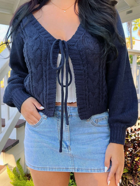 Damen Grobstrickjacke mit tailliertem Schnitt Heidi-Mode