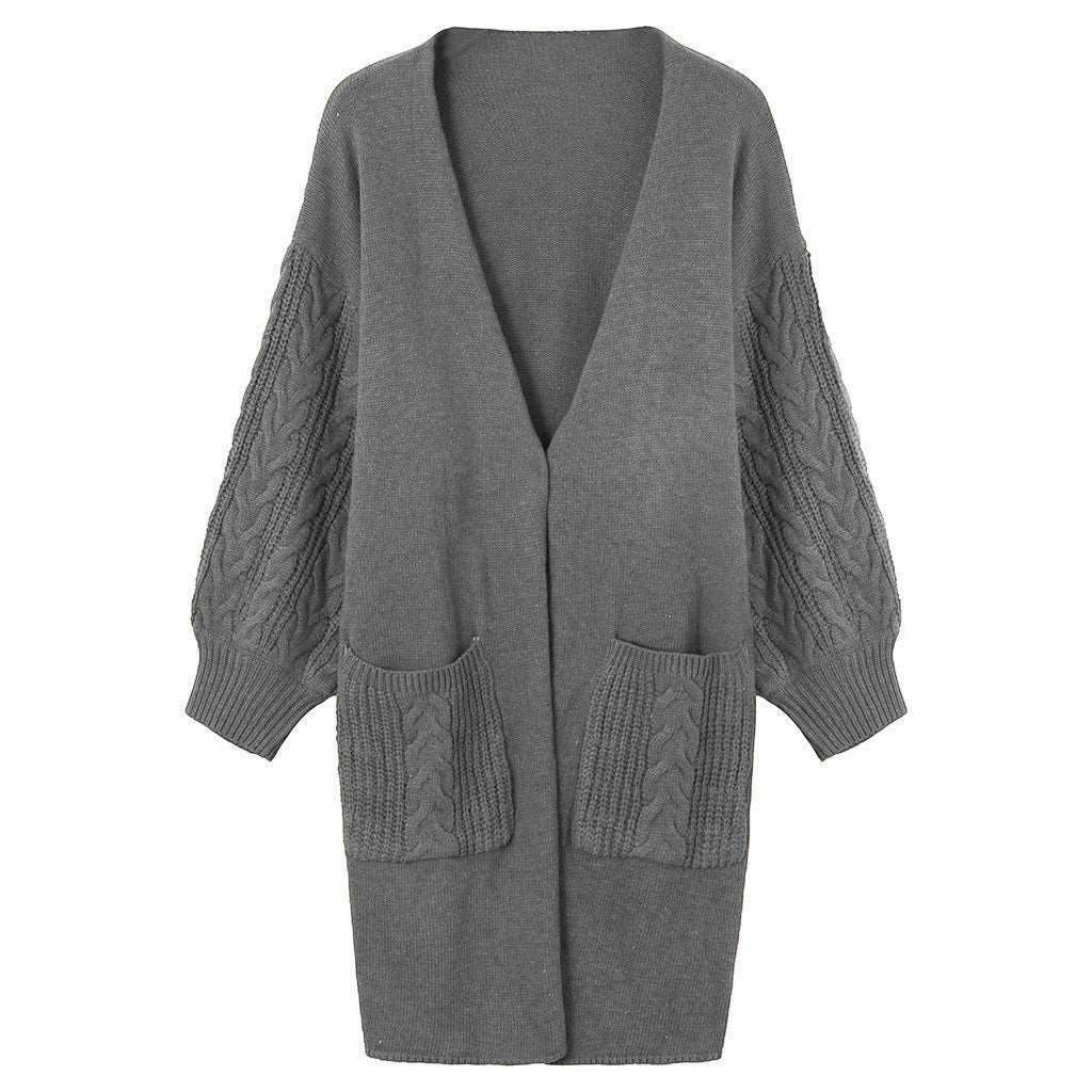 Damen gemütliche Strickjacke mit Taschen Heidi-Mode
