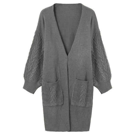 Damen gemütliche Strickjacke mit Taschen Heidi-Mode