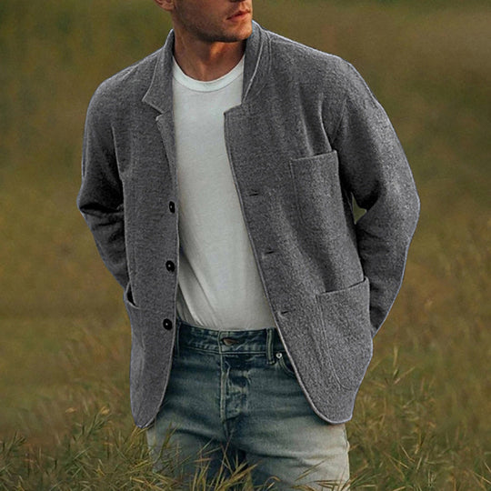 Herren lässige Wolljacke mit modernem Schnitt und praktischen Taschen Heidi-Mode