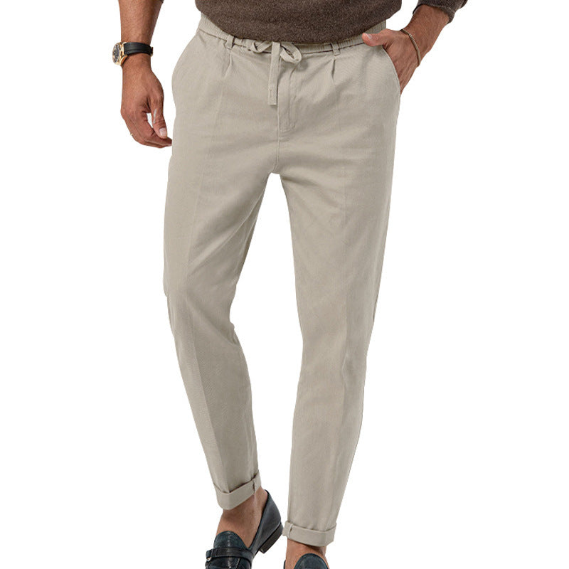 Herren Bequeme Chino-Hose mit elastischem Bund und stylischem Kordelzug Heidi-Mode