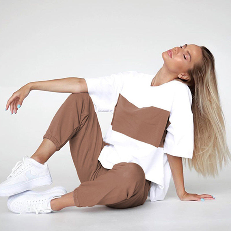 Damen modisches Sport-Loungewear-Set mit lässigem Oversized Oberteil und bequemen Jogginghosen Heidi-Mode
