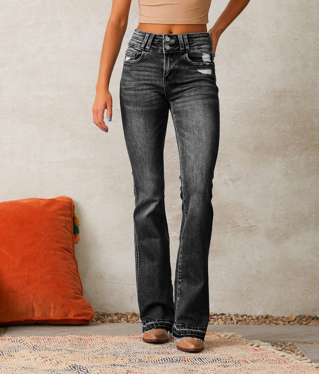 Damen Hochgeschnittene Flared Jeans Heidi-Mode