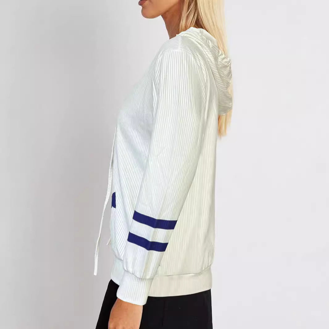 Damen Kapuzenpullover mit maritimem Motiv und strukturiertem Gewebe Heidi-Mode