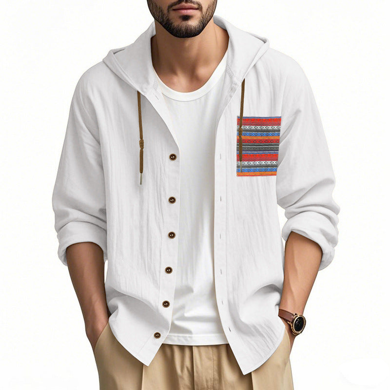 Herren Kapuzenshirt mit verspieltem Design und praktischer Knopfleiste Heidi-Mode