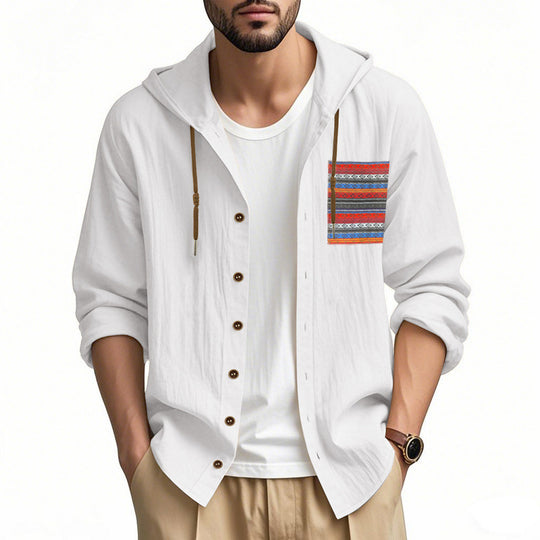 Herren Kapuzenshirt mit verspieltem Design und praktischer Knopfleiste Heidi-Mode