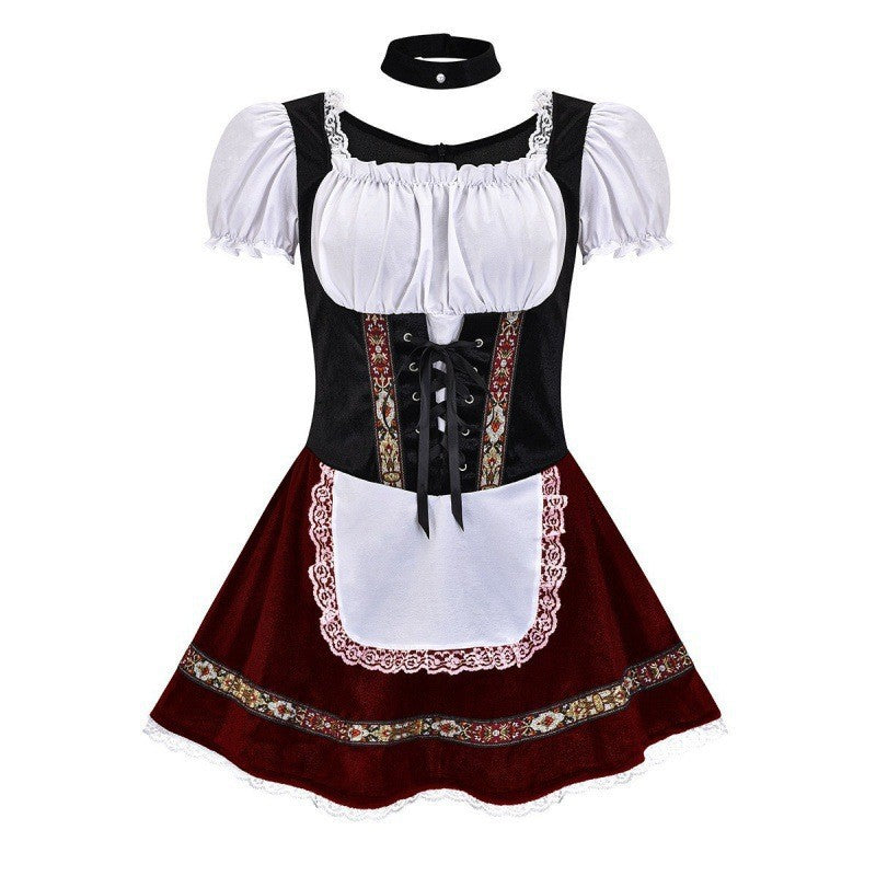 Damen Trachtenkleid mit romantischer Schnürung und dekorativen Rüschen Heidi
