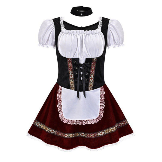 Damen Trachtenkleid mit romantischer Schnürung und dekorativen Rüschen Heidi