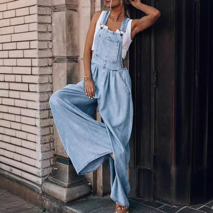 Femme Weite-Leg Denim Overalls Heidi-Mode