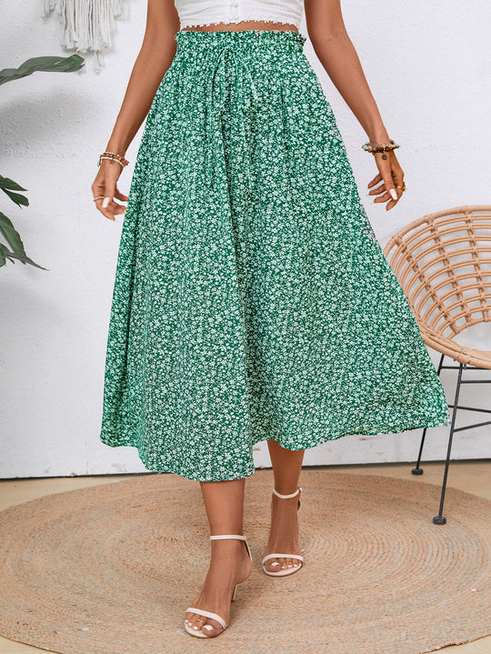 Damen Midi-Rock mit floralen Print Heidi-Mode