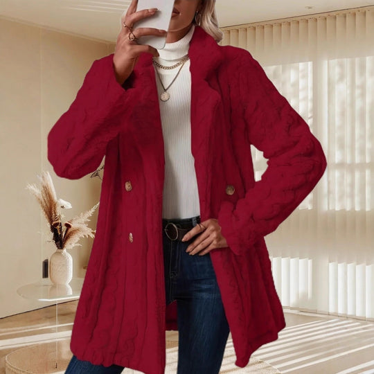 Damen Kuschelige Strickjacke mit hochfloriger Optik und knöpfbarem Verschluss Heidi-Mode