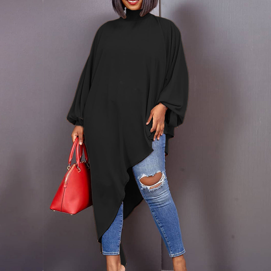 Heidi-Mode | Damen Oversized Parka mit Lockeren Ärmeln und Asymmetrischem Saum