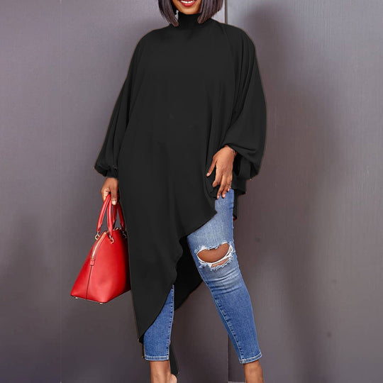 Heidi-Mode | Damen Oversized Parka mit Lockeren Ärmeln und Asymmetrischem Saum