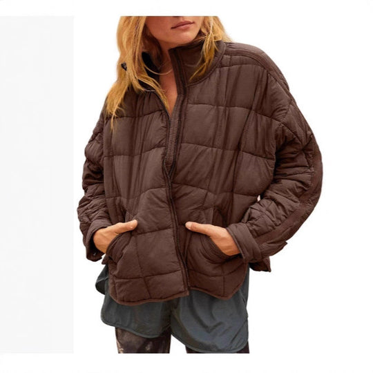 Damen Leichte Steppjacke mit hohem Kragen und praktischen Taschen Heidi-Mode