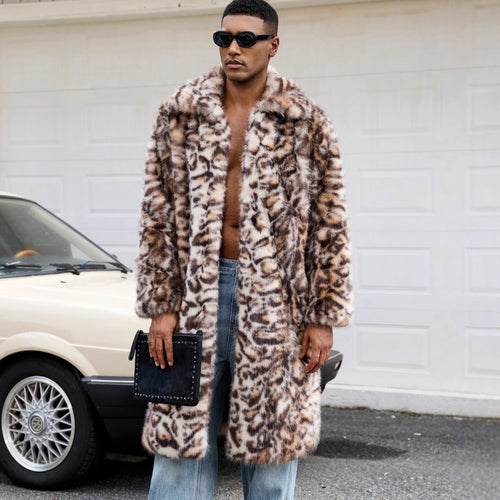 Herren Modischer Kunstfellmantel mit aufregendem Tierdesign Heidi-Mode
