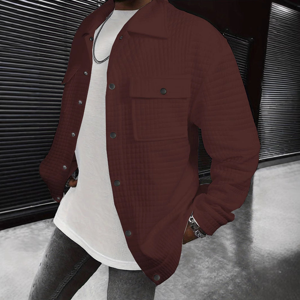 Herren Lässige Überziehjacke mit strukturiertem Design und praktischen Taschen Heidi-Mode