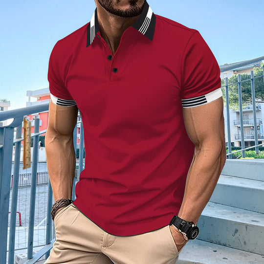 Herren Polo-Shirt mit sportlichem Kragen und modischen Akzenten Heidi-Mode