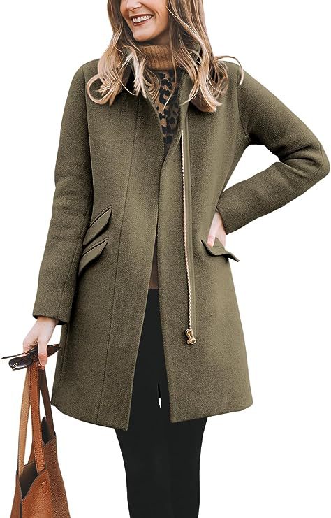 Damen modischer Wollmantel mit asymmetrischem Schnitt Heidi-Mode