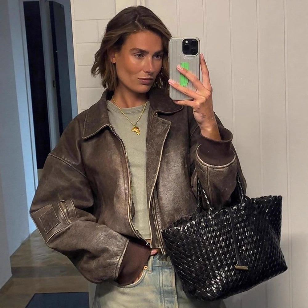 Damen Bomberjacke mit lässigem Schnitt und Zipper-Details Heidi-Mode