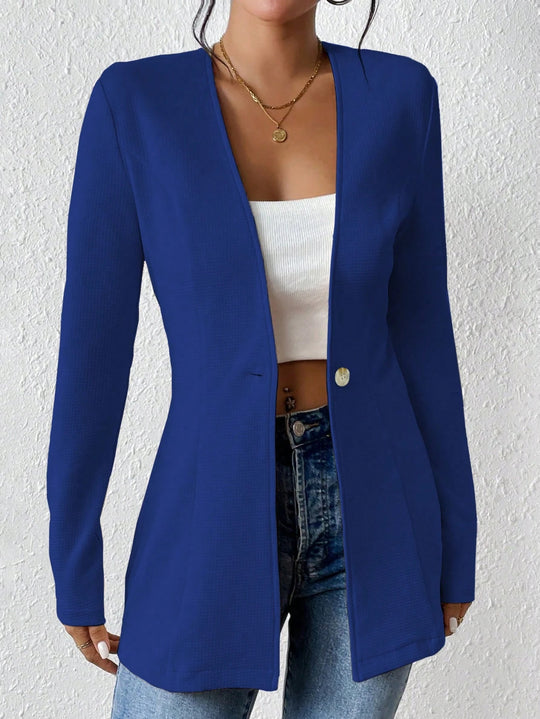 Damen elegante Blazerjacke mit asymmetrischem Schnitt Heidi-Mode