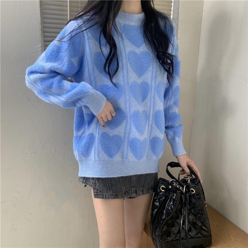 Damen kuscheliger Pullover mit abwechslungsreichem Muster und lässigem Schnitt Heidi-Mode