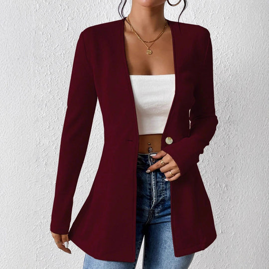 Damen elegante Blazerjacke mit asymmetrischem Schnitt Heidi-Mode