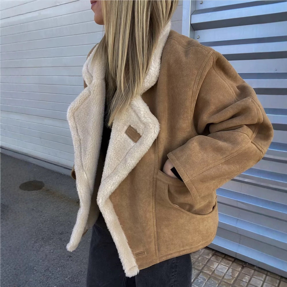 Damen Oversized-Winterjacke mit Plüsch Heidi-Mode