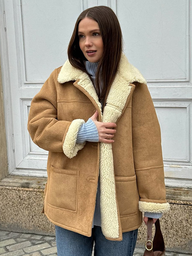 Damen Oversized Kunstfelljacke im lässigen Schnitt Heidi-Mode