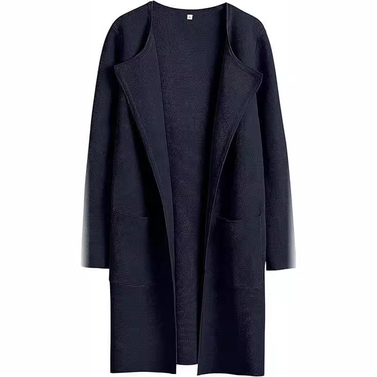 Damen Oversized Strickmantel mit offenen Fronten und praktischen Taschen Heidi-Mode