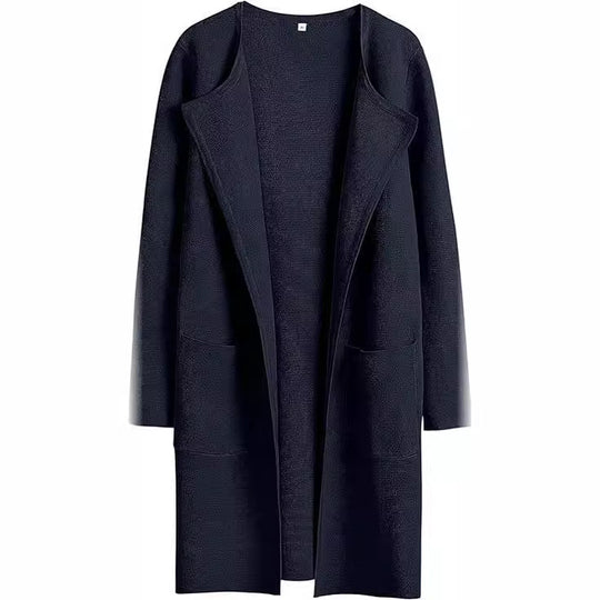 Damen Oversized Strickmantel mit offenen Fronten und praktischen Taschen Heidi-Mode