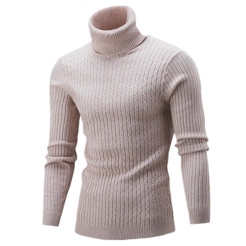 Herren Rollkragenpullover mit strukturiertem Zopfmuster und modernem Schnitt Heidi-Mode