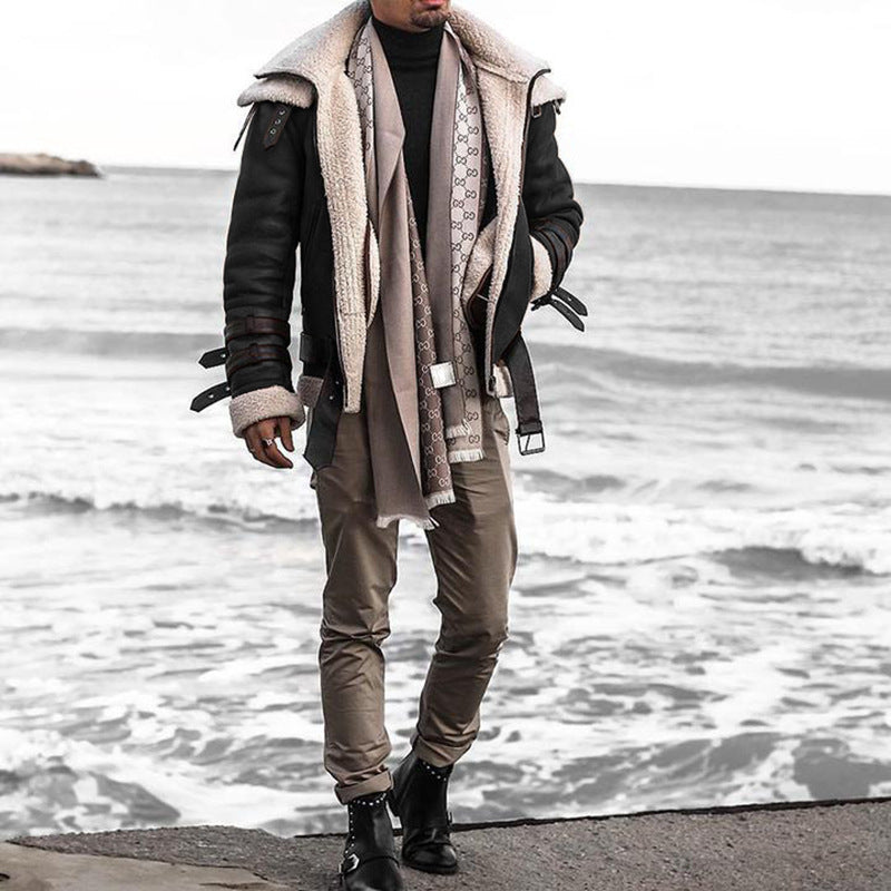 Herren Fliegerjacke mit luxuriösem Kunstfellfutter und modernen Akzenten Heidi-Mode