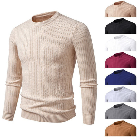 Herren modischer Strickpullover mit strukturiertem Zopfdesign Heidi-Mode