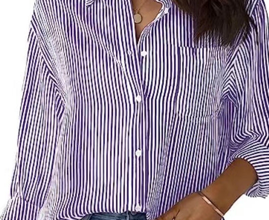 Damen Knotenhemden mit gestreiftem Design und modernem Schnitt Heidi-Mode