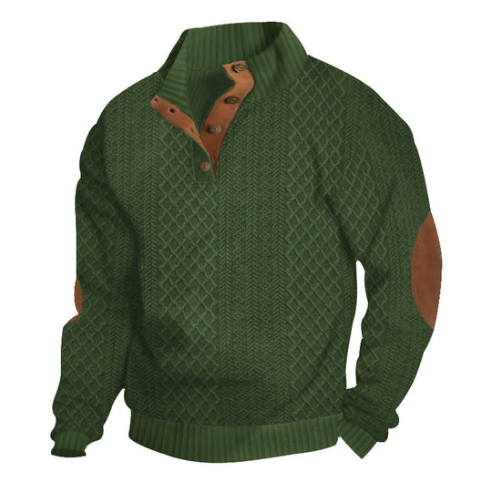 Herren Sweatshirt mit strukturiertem Strickmuster details Heidi-Mode