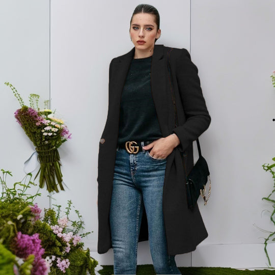 Damen elegante und bequeme Wollmantel Heidi-Mode